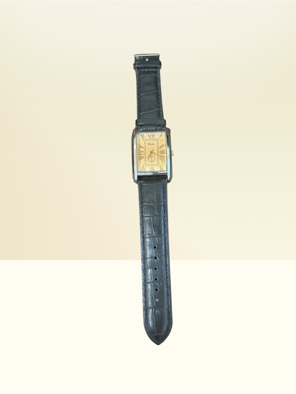 Men’s Yuhuo Ss Comfort Curve Rectangular Dress Watch in Black and Silver - Picture 3 of 4